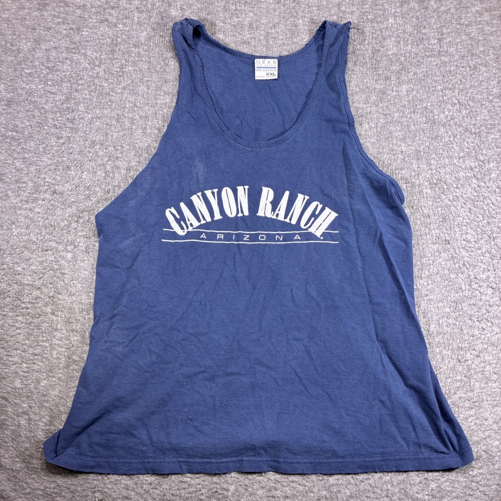 Vintage Blue Canyon Ranch Arizona Tank Top Mens XXL Distressed USA‎ Made 80s